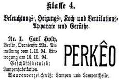 Bild der ersten eingetragenen Marke namens Perkêo