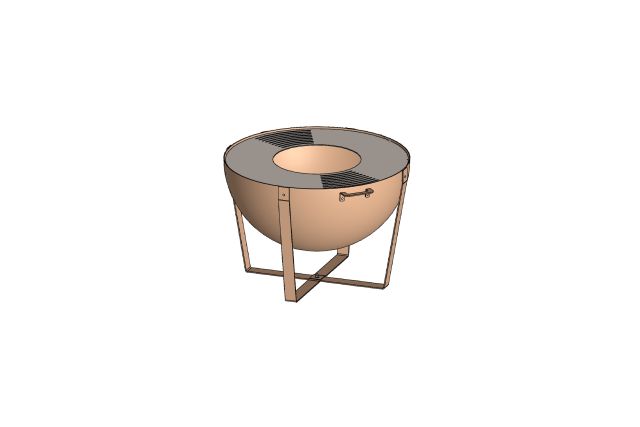 Round fire bowl with feet
