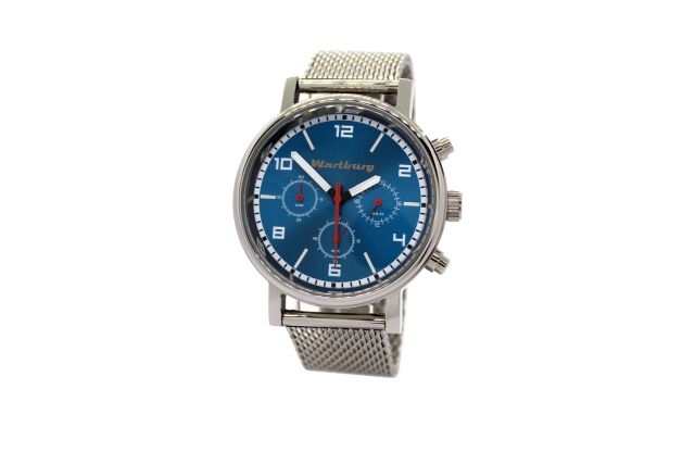 Classic wristwatch with blue dial