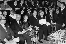 Lise Meitner, Otto Hahn and Lord Mayor  Willy Brandt at the opening ceremony of the Hahn-Meitner-Ins