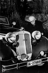August Horch in 1936 with Horch 853 Sport Cabriolet