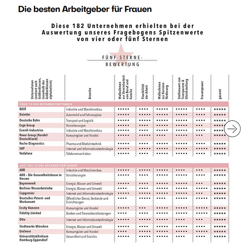 Ausschnitt Brigitte Studie