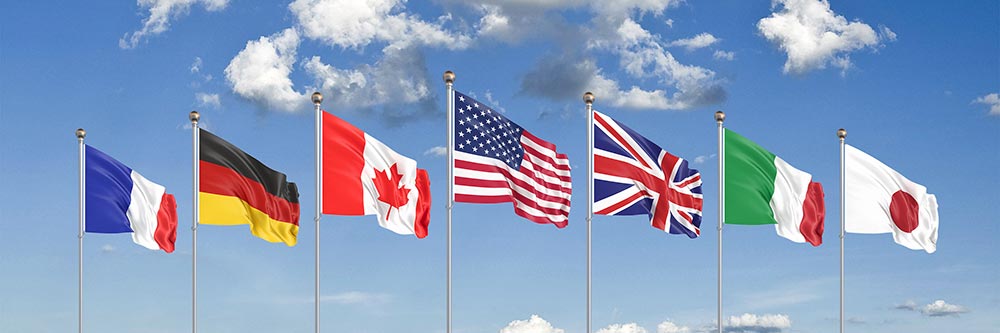 Flaggen der G7-Staaten, Bildnachweis: iStock.com, Vector