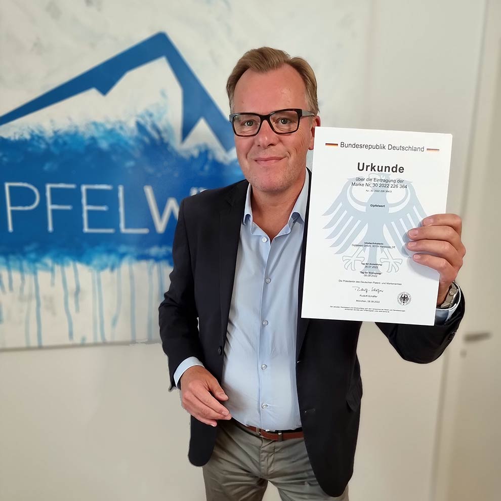 Tobias Kenter, Gipfelwert GmbH, Hannover Schutzrecht-Selfie Tobias Kenter