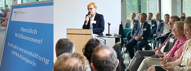 DPMA-Präsidentin Eva Schewior vor Zuhörern, Bildnachweis: DPMA