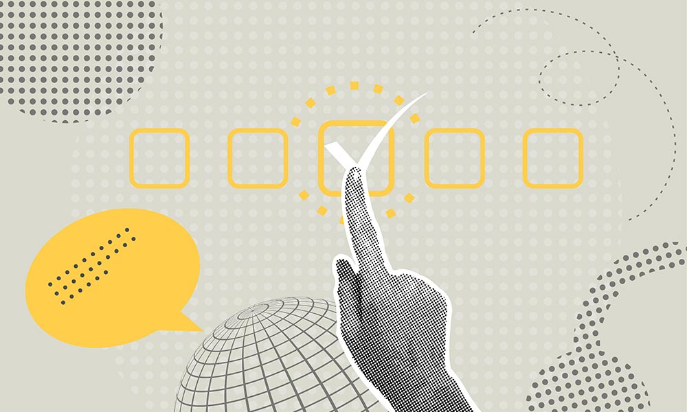 Illustration: ein Finger tippt auf eine Checkbox im Formular, Bild: iStock.com/Natalya Kosarevich