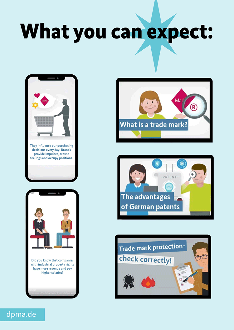 What you can expect: What is a trade mark, The advantages of German patents, Correctly checking trade mark protection and more