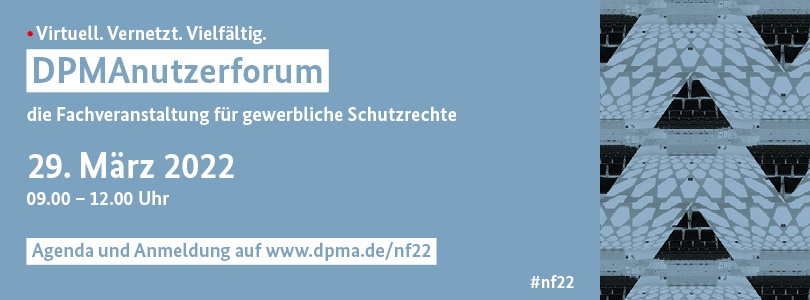 Header-Bild zum DPMAnutzerforum 2022