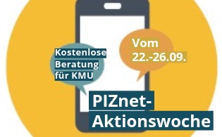 Handy mit Sprechblasen PIZnet-Aktionswoche vom 22.-26.09.