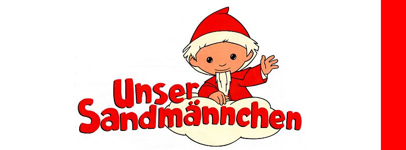 Sandmännchen-Figur mit Schriftzug "Unser Sandmännchen"