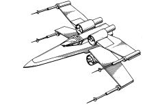 Zeichnung des "X-Wing"-Jägers (US254080S)