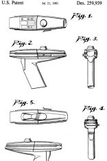 Auf der "Enterprise" gebräuchliche Laserpistole (US259939 Des.)