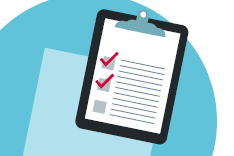 Klemmbrett mit Checkliste