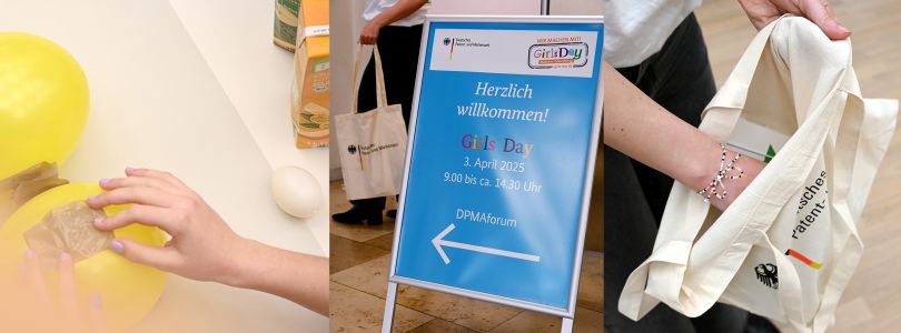 Collage: Willkommen beim Girls'Day im DPMA