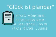 grafisch gestaltete Markenanmeldung "Glück ist planbar"