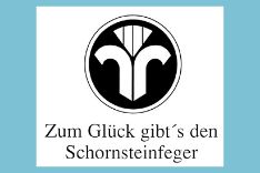 grafisch gestaltete Marke "zum Glück gibts den Schornsteinfeger"