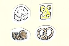 Käse, Breze und Pumpernickel