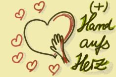 Heart with saying: Hand on heart