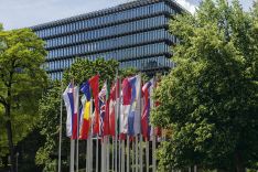 European flags in front of EPO