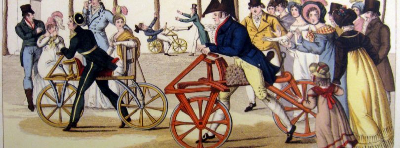 Velocipedes im Jardin du Luxembourg, Paris, 1818