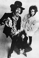 Record company promotion photo for the Jimi Hendrix Experience