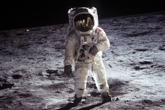 Astronaut Buzz Aldrin on the moon