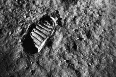 Fußabdruck auf dem Mond