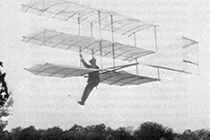 A photo of Weißkopf flying - but without a motor (around 1903)