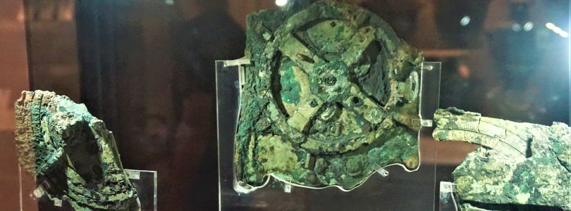 The three largest fragments of the mechanisms of Antikythera are on disply at the National Archelogi