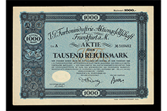 I.G. Farben share with Bosch's signature, 1926