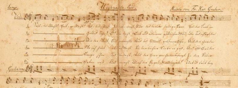 Joseph Mohr´s autograph of the song, 1820
