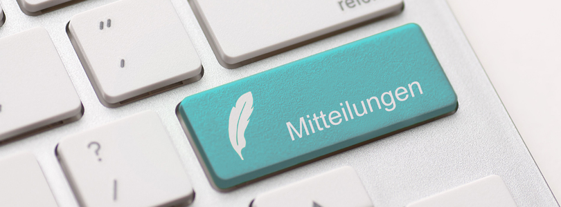 Tastatur mit Aufschrift "Mitteilungen"