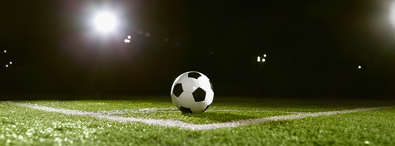 A football in a stadium