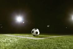 A football in a stadium