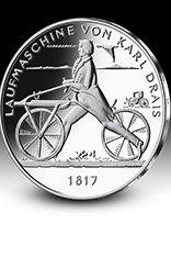 The 20 Euro special coin for the 200th anniversary of the trolley