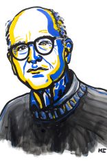 Zeichung Rainer Weiss, Nobelpreisträger für Physik 2017