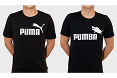 T-shirts with "Puma" and "Pumba" lettering