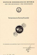 Warenzeichenurkunde