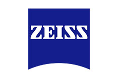 Schriftzug "Zeiss" im Quadrat, unten linsenförmige Aussparung