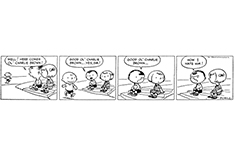 The very first Peanuts strip, 1950