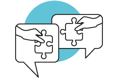 Icon: Puzzleteile und Hände